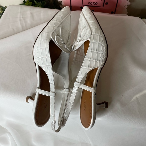 Polo RL White Croc Leather Slingback - Picture 7 of 11
